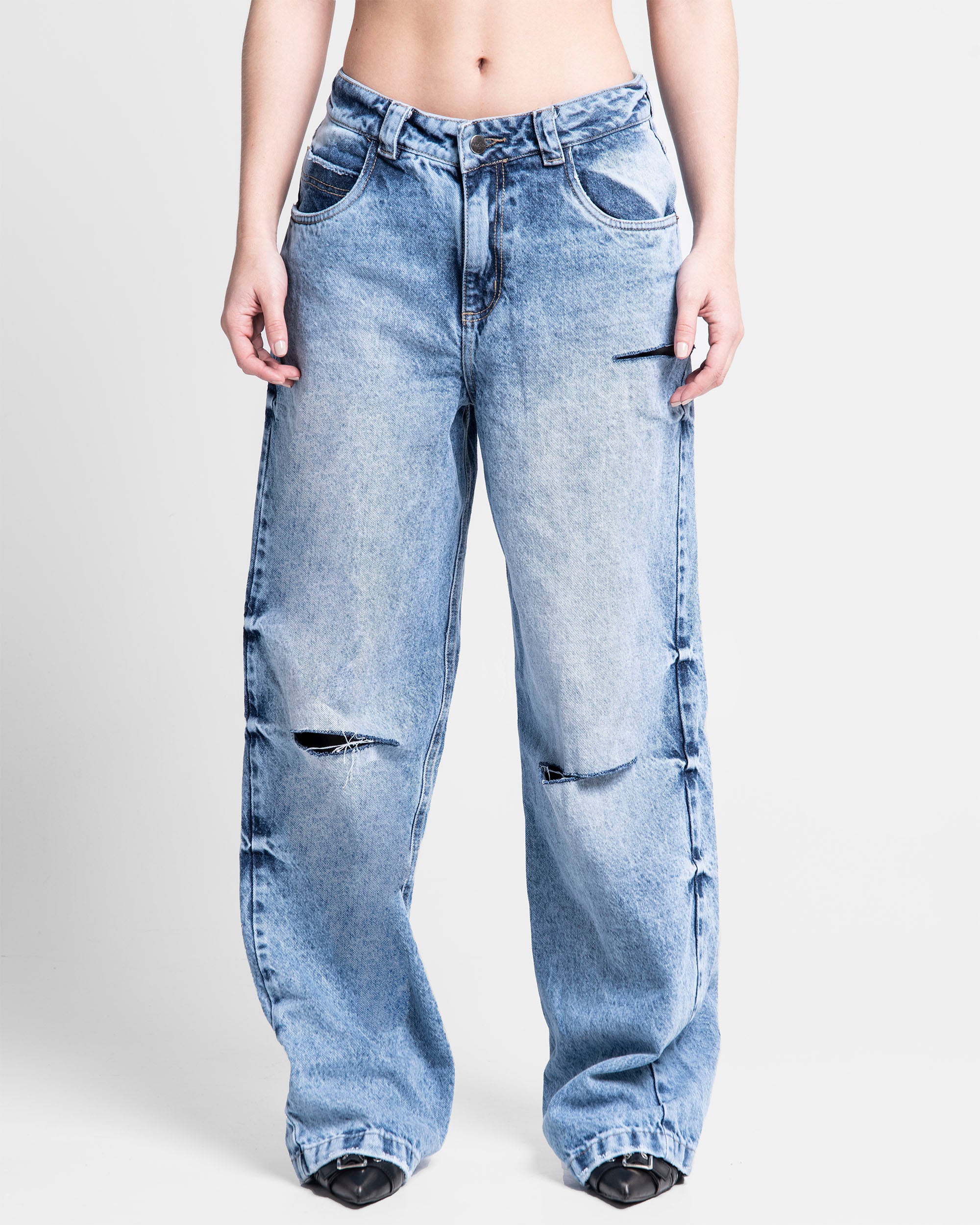 Jean Destroyed Azul Mujer