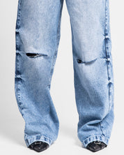 Jean Destroyed Azul Mujer