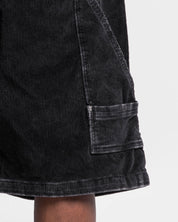 Washed Jort Corduroy Negro