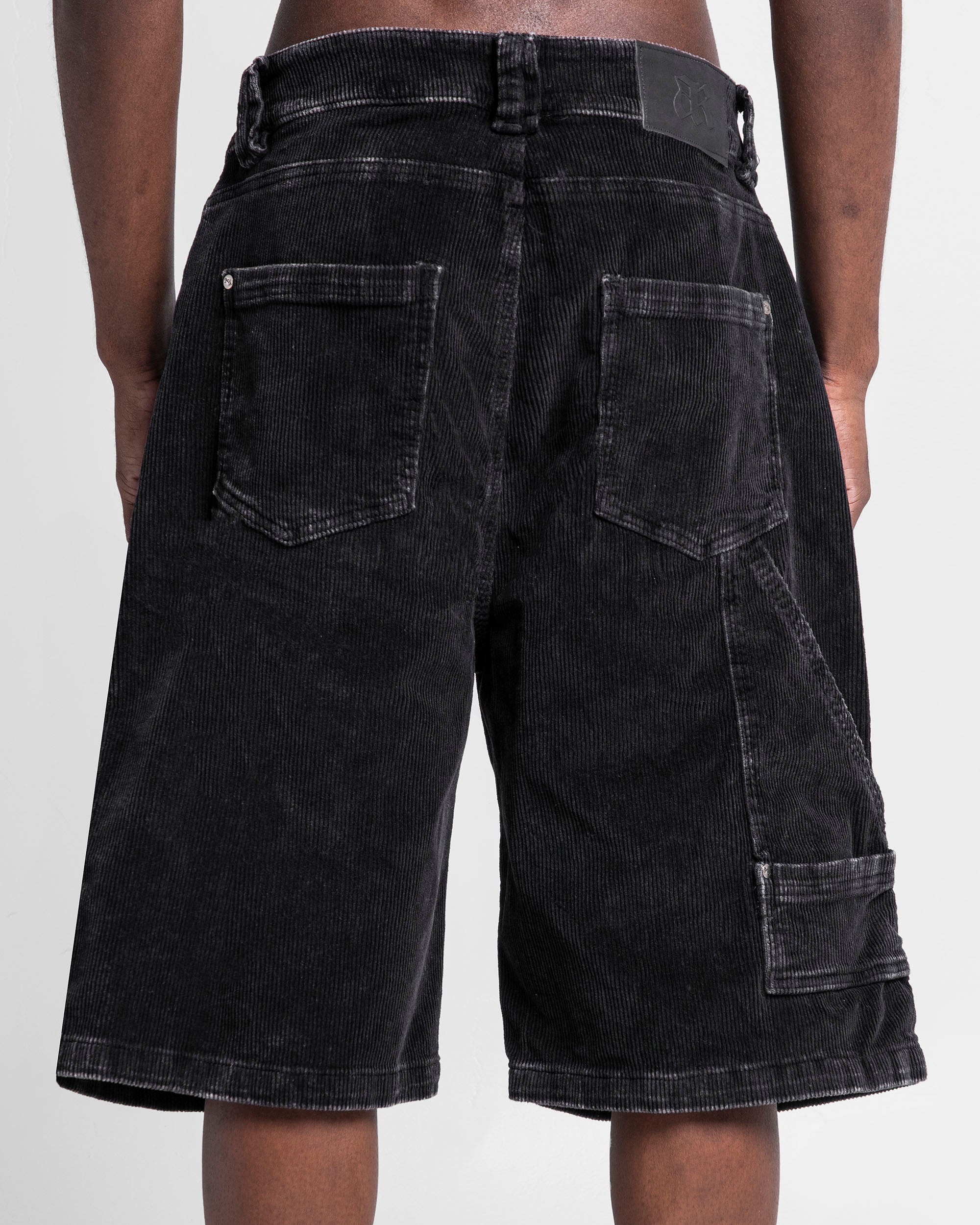 Washed Jort Corduroy Negro