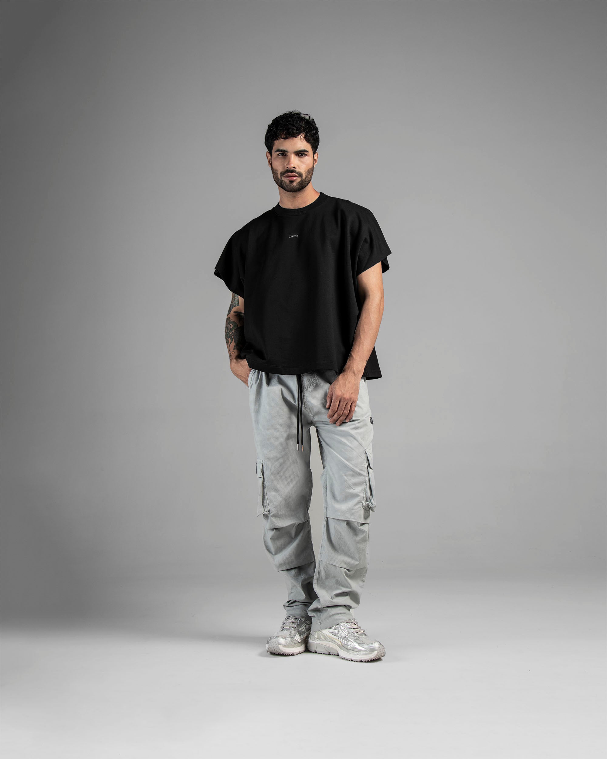 Pant Cargo Ripstop Gris Claro