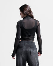 Bodysuit Mesh Cortes Negro