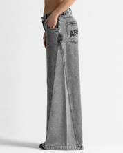 Printed Jean Gris Cortes Mujer
