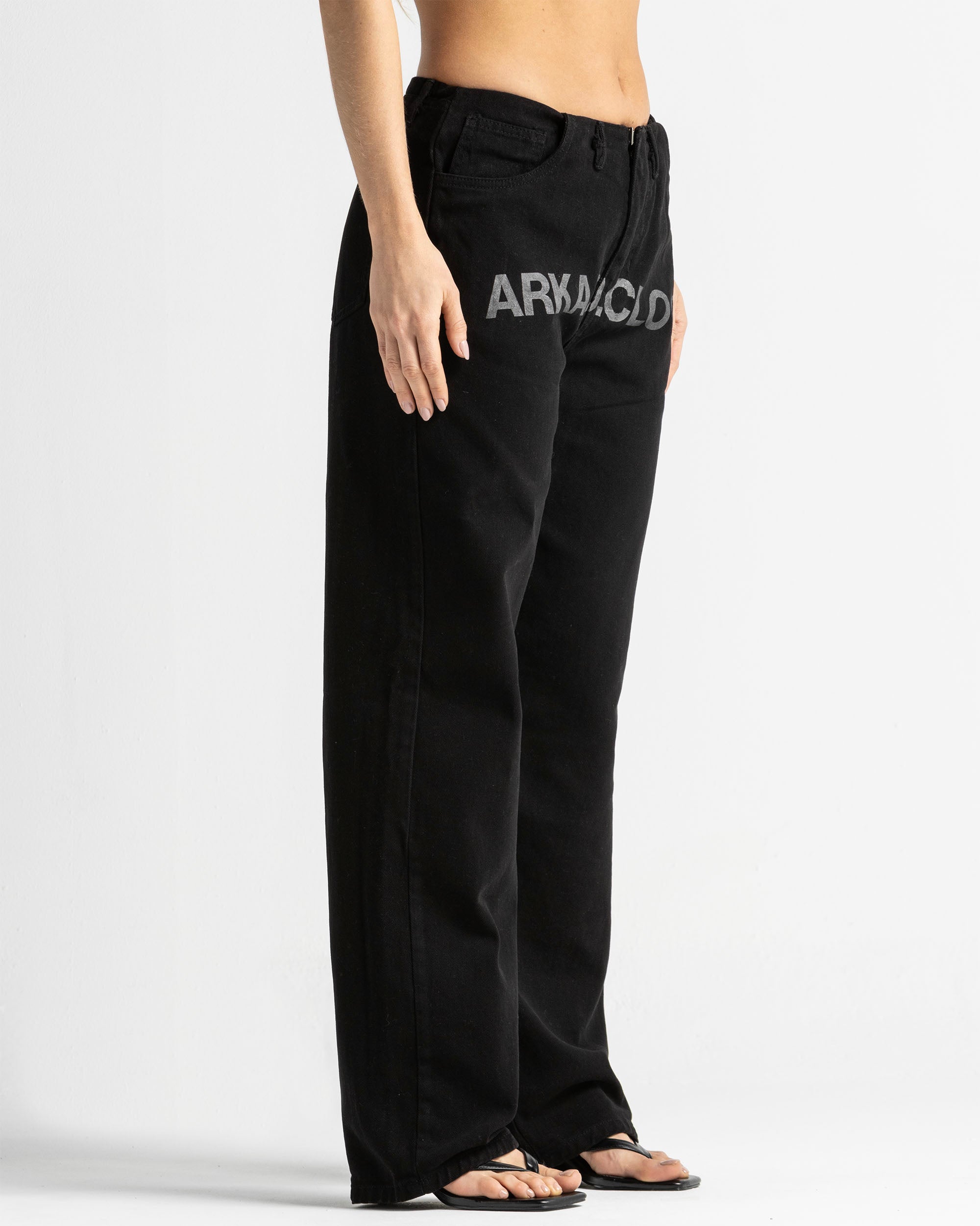 Printed Jean Negro Mujer