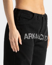 Printed Jean Negro Mujer