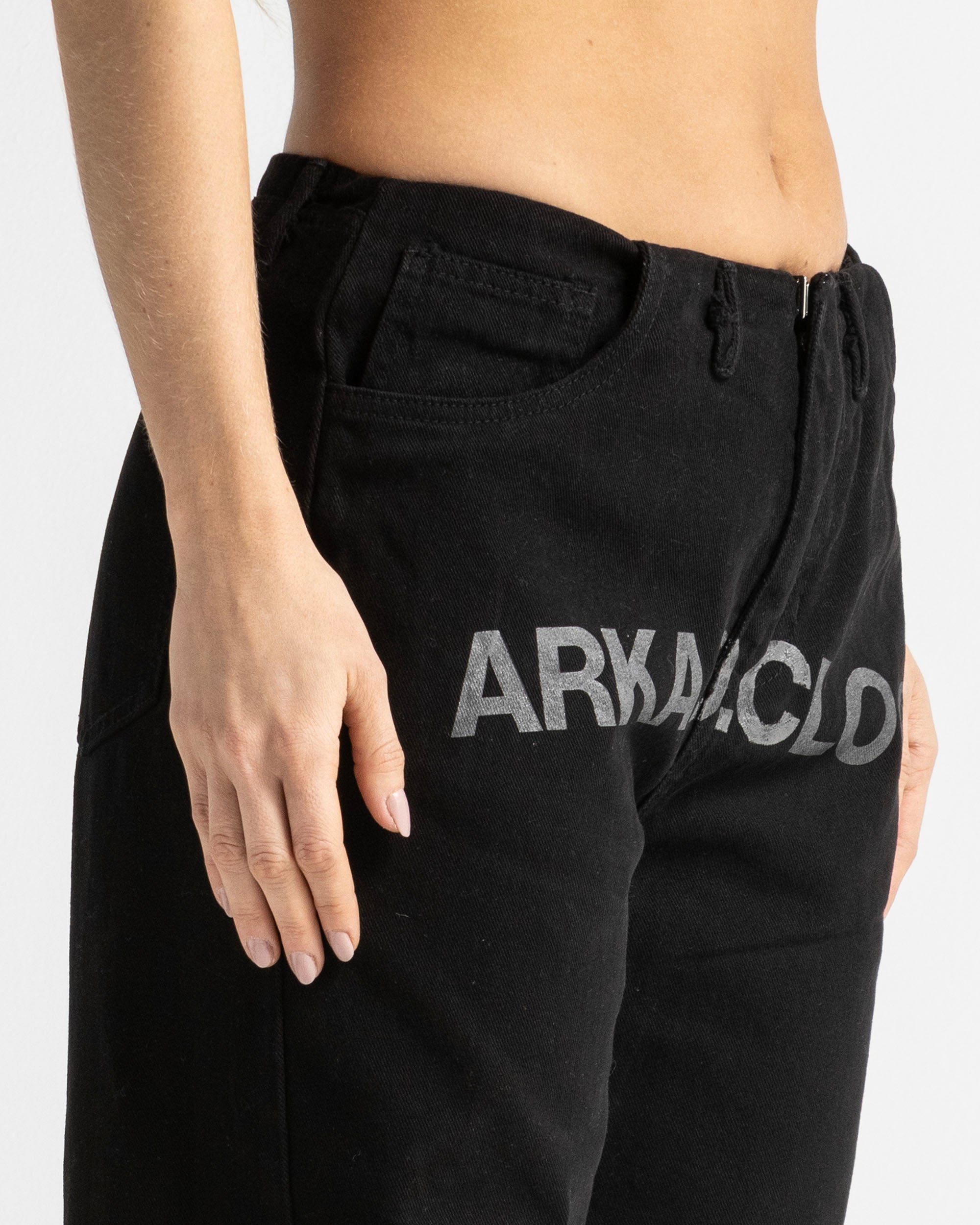 Printed Jean Negro Mujer
