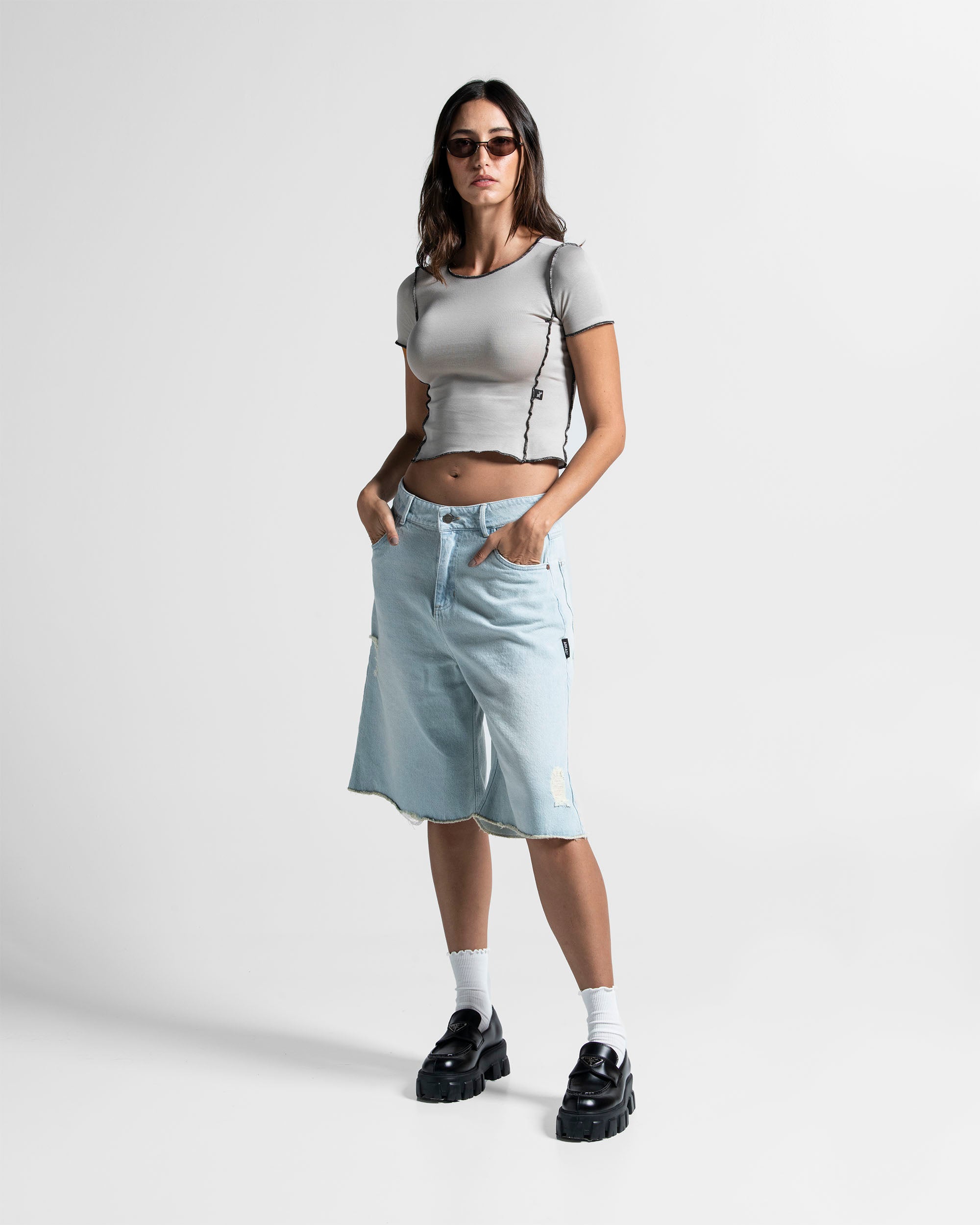 Printed Jort Dirty Oversize Mujer