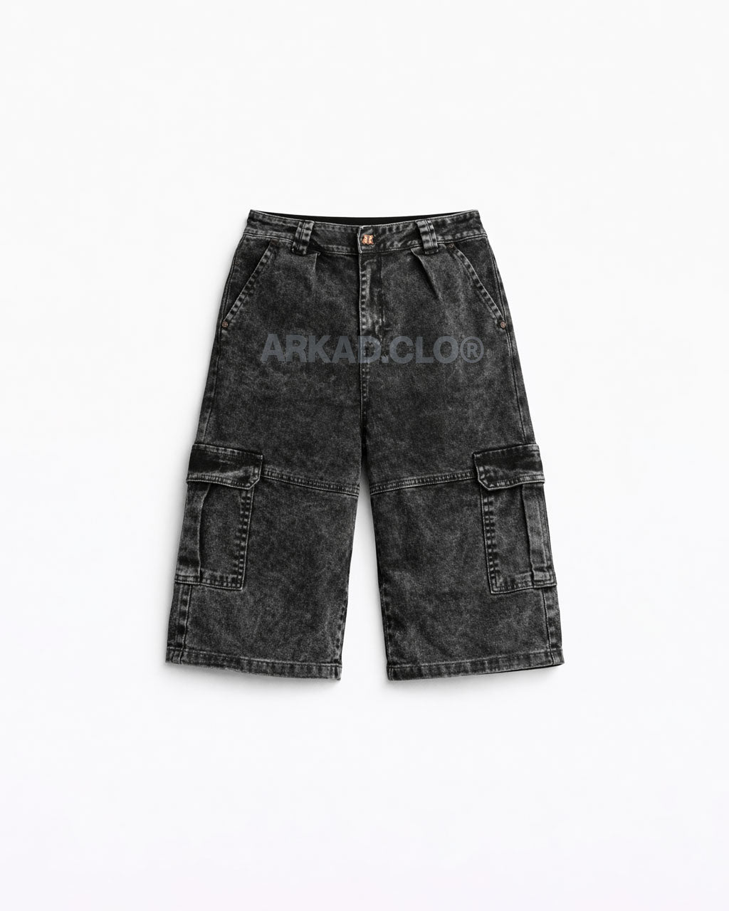 Washed Jort Denim Negro