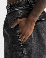 Washed Jort Denim Negro