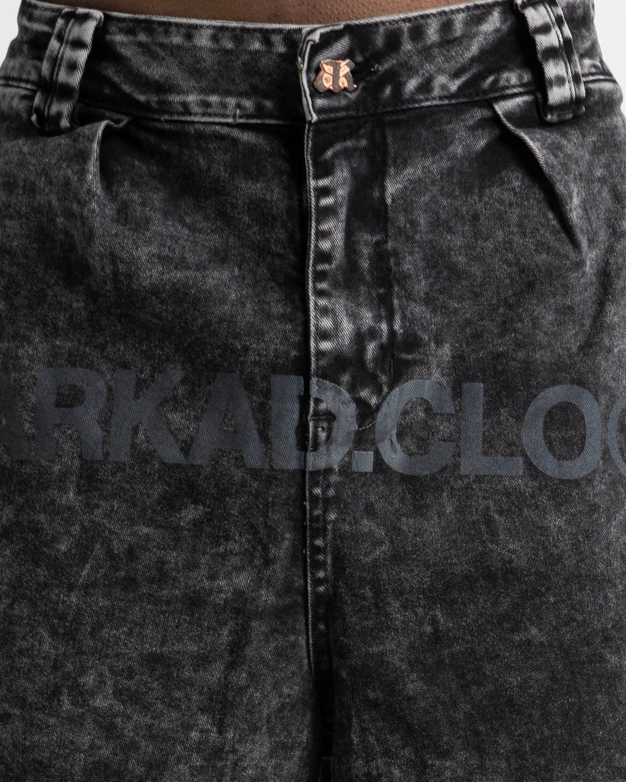 Washed Jort Denim Negro
