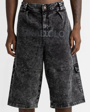 Washed Jort Denim Negro