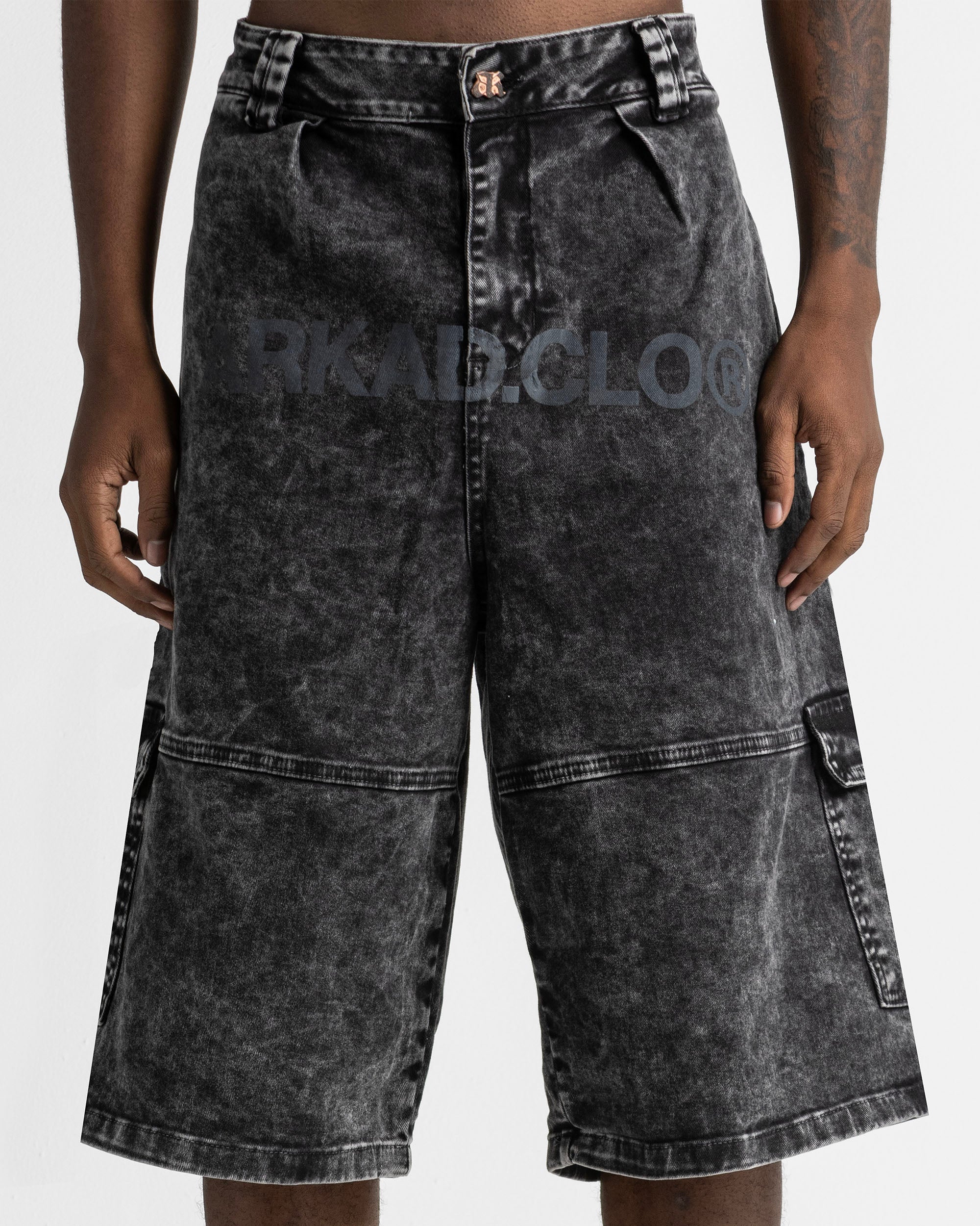 Washed Jort Denim Negro
