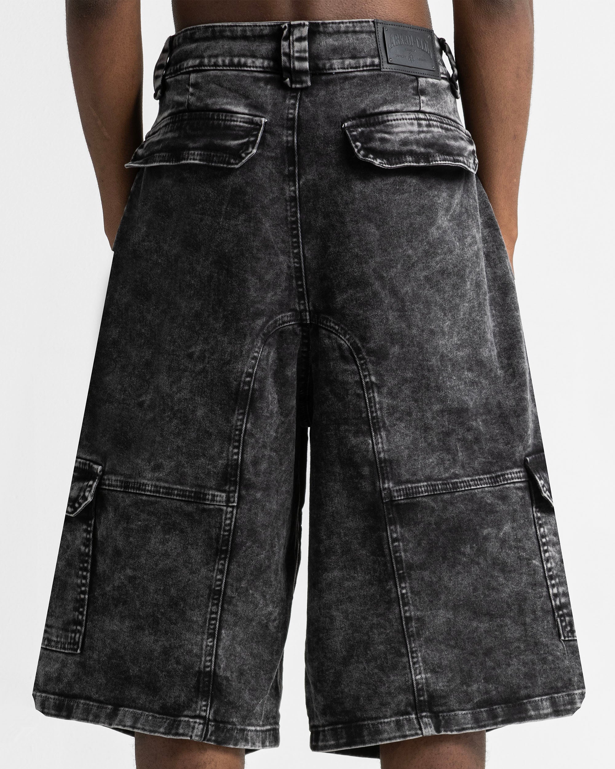 Washed Jort Denim Negro