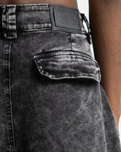 Washed Jort Denim Negro