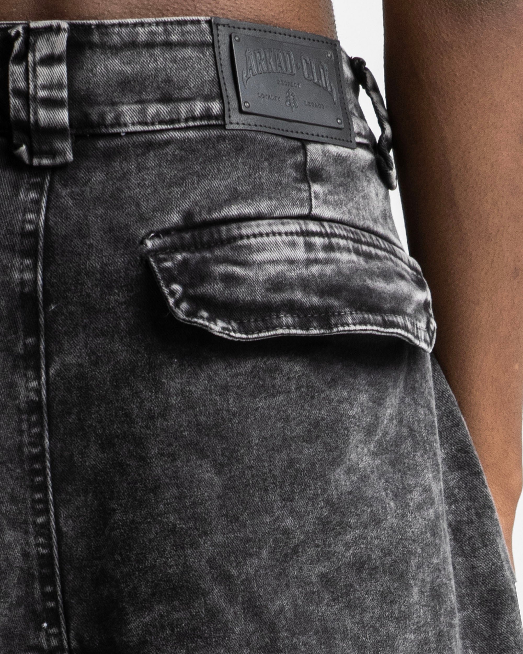 Washed Jort Denim Negro