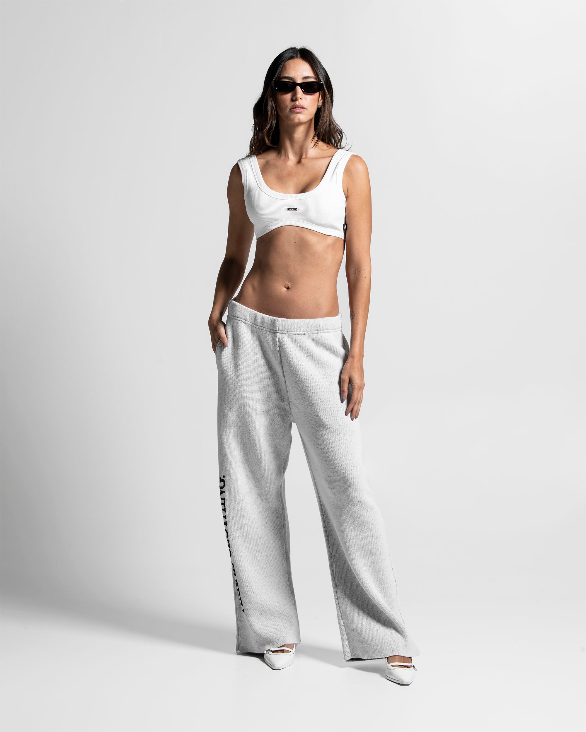 Knit Pant Blanco Con Azul - Unisex