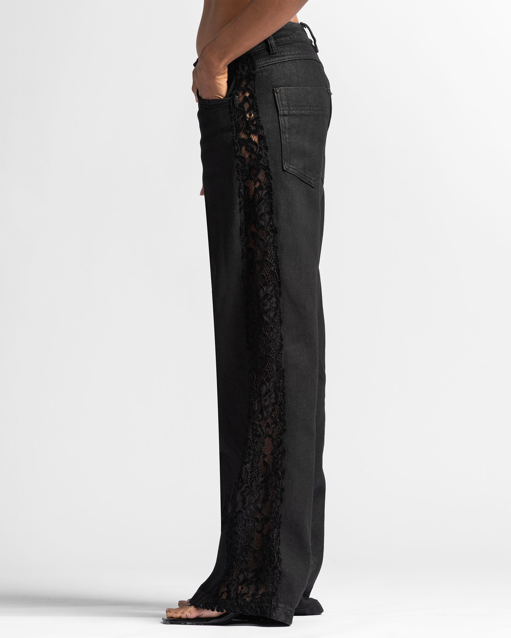 Waxed Lace Jeans