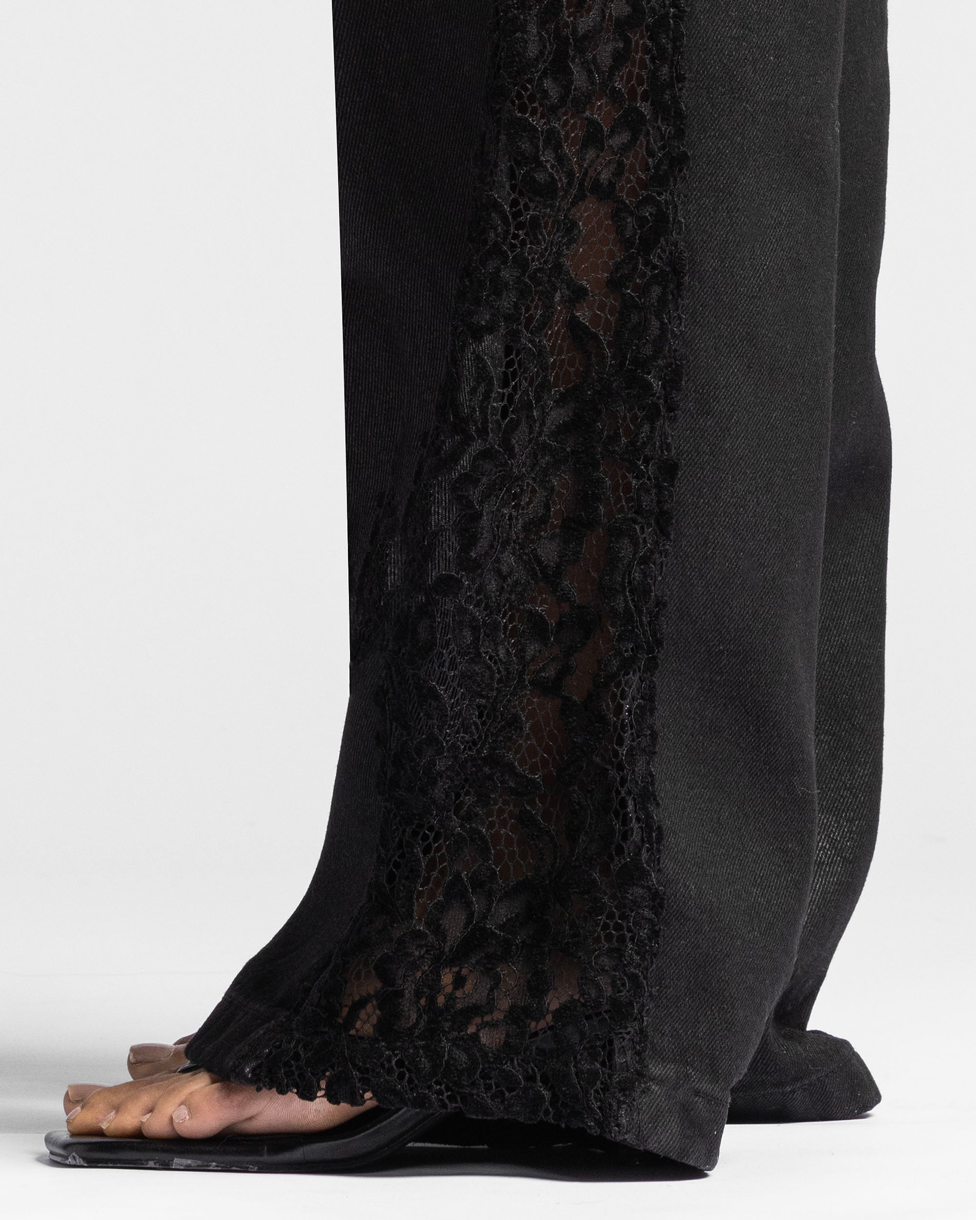 Waxed Lace Jeans