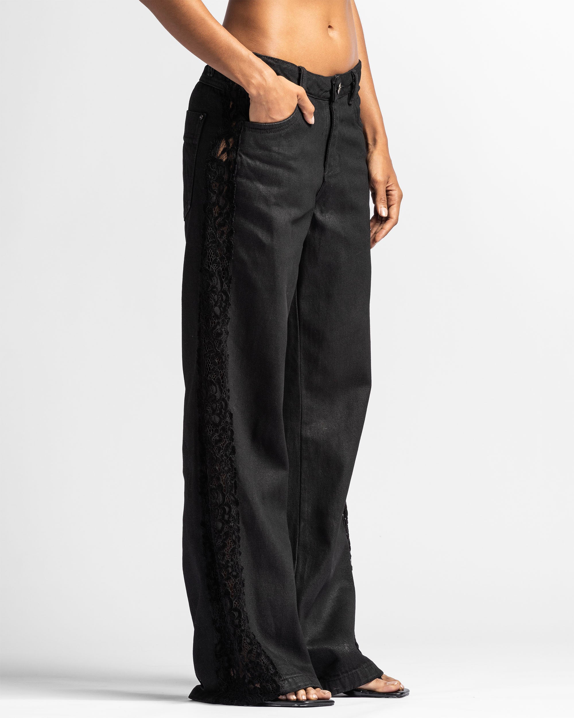 Waxed Lace Jeans