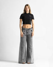 Cropped Polo Mujer Negro