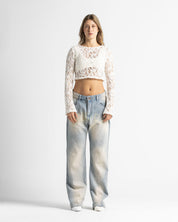Dirty Jean Printed Beige