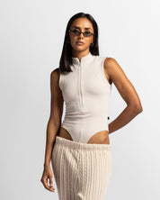 Zip Bodysuit Beige