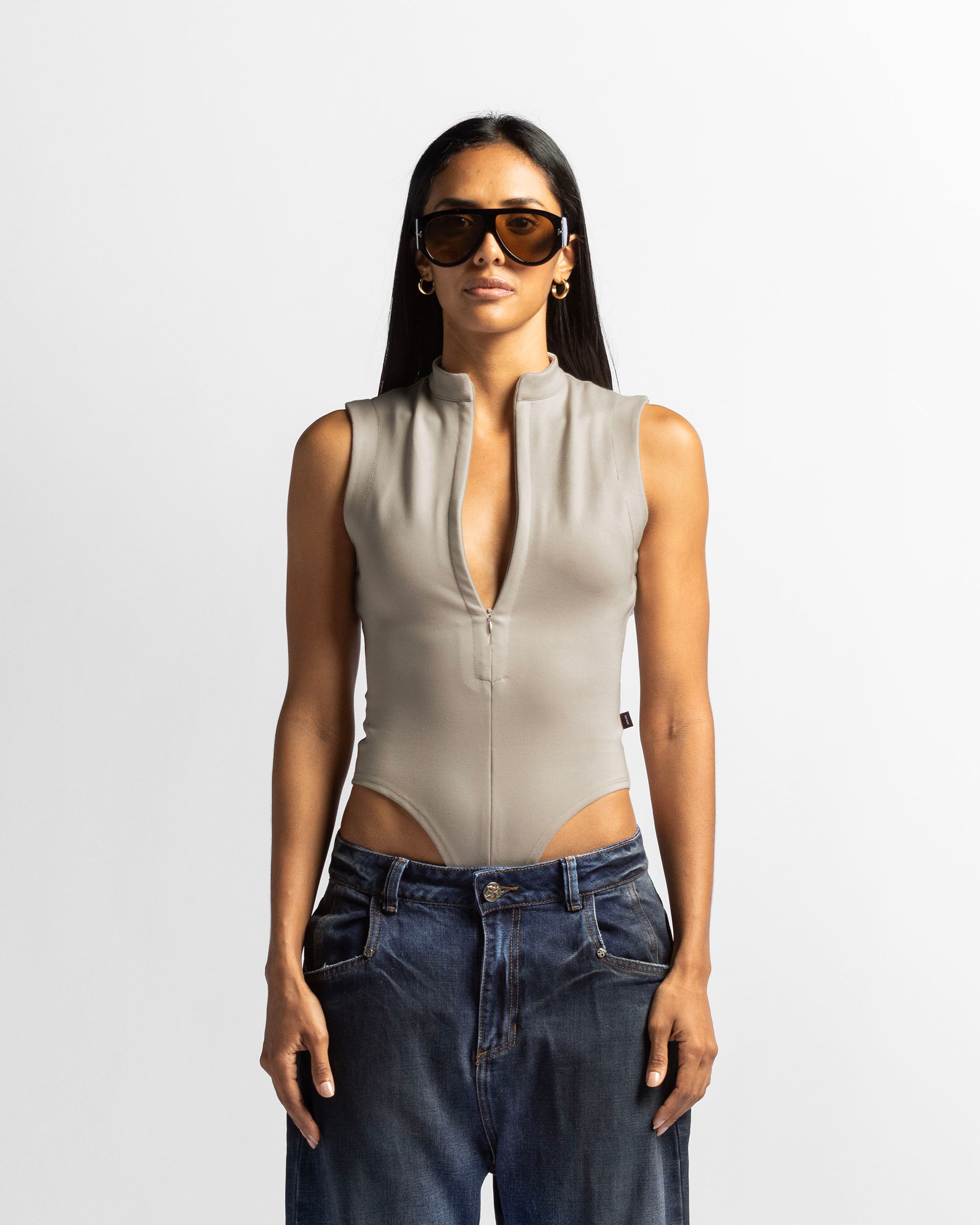 Bodysuit Cierre Gris