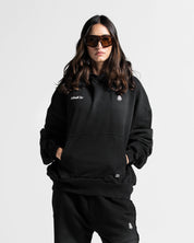 Washed Hoodie Negro Llaves - Unisex