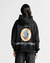 Washed Hoodie Negro Llaves - Unisex