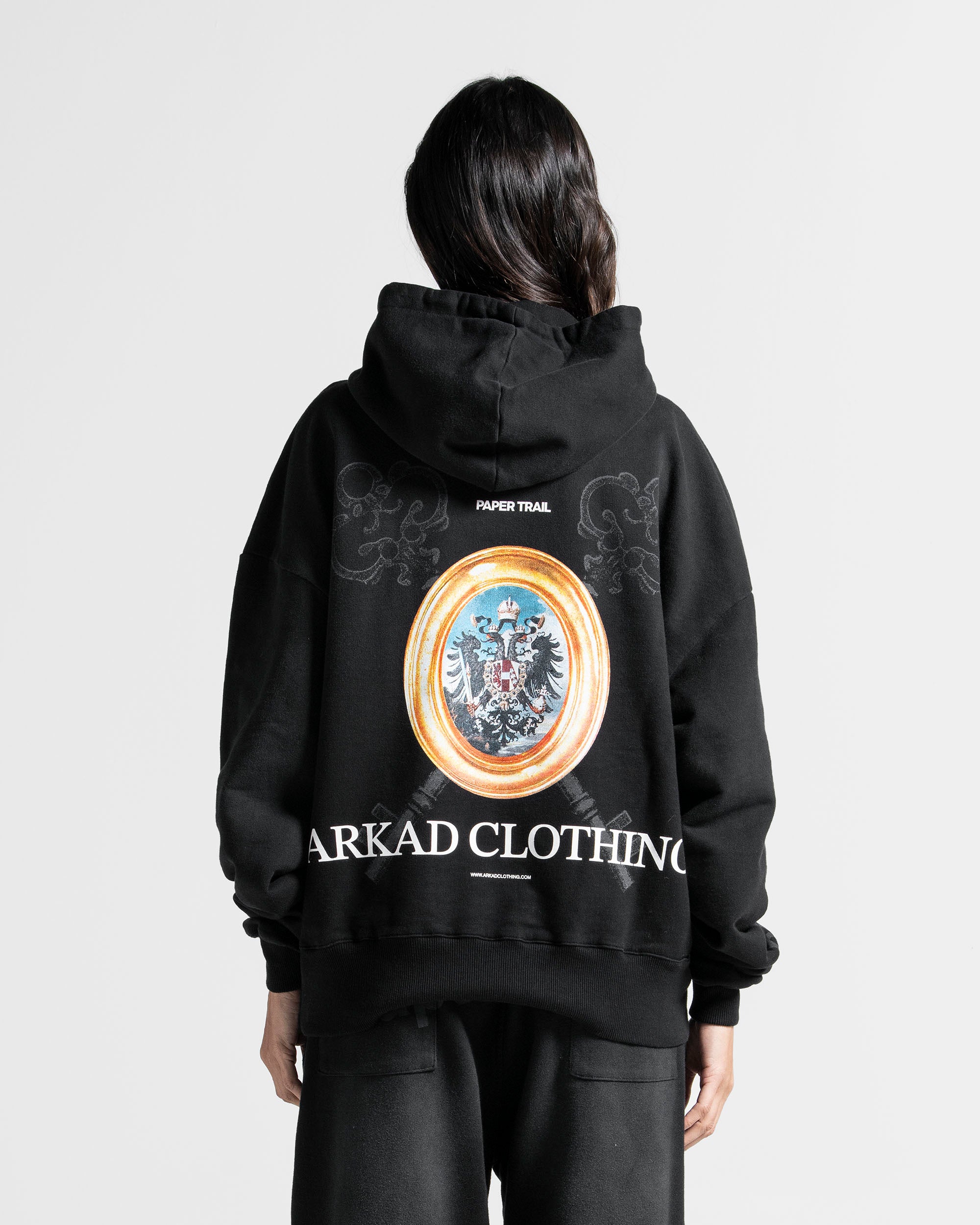Washed Hoodie Negro Llaves - Unisex