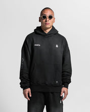 Washed Hoodie Negro Llaves
