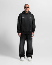 Washed Hoodie Negro Llaves