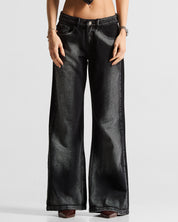 Low Rise Jean Negro Mujer