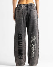 Washed Sweatpant Family Negra - Unisex