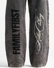Washed Sweatpant Family Negra - Unisex