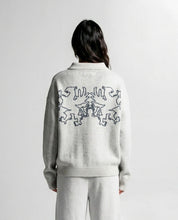 Knit Sweater Polo Blanco Con Azul - Unisex