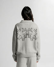 Knit Sweater Polo Gris Con Cafe - Unisex