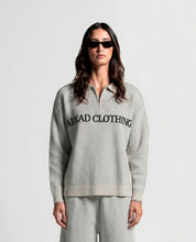 Knit Sweater Polo Gris Con Cafe - Unisex