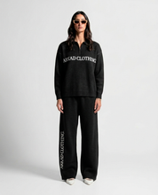 Knit Sweater Polo Negro Con Blanco - Unisex