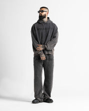 Washed Hoodie Family Negro