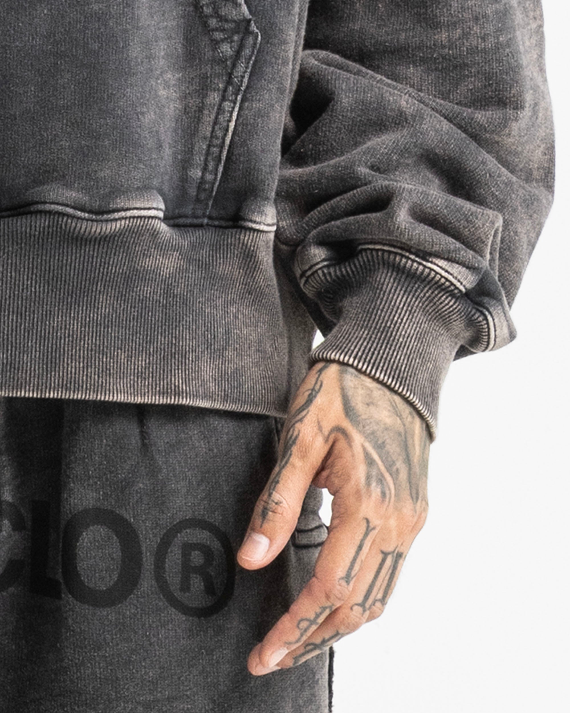 Washed Hoodie Family Negro