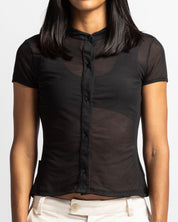 Camisa De Botones En Mesh