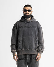Washed Hoodie Family Negro