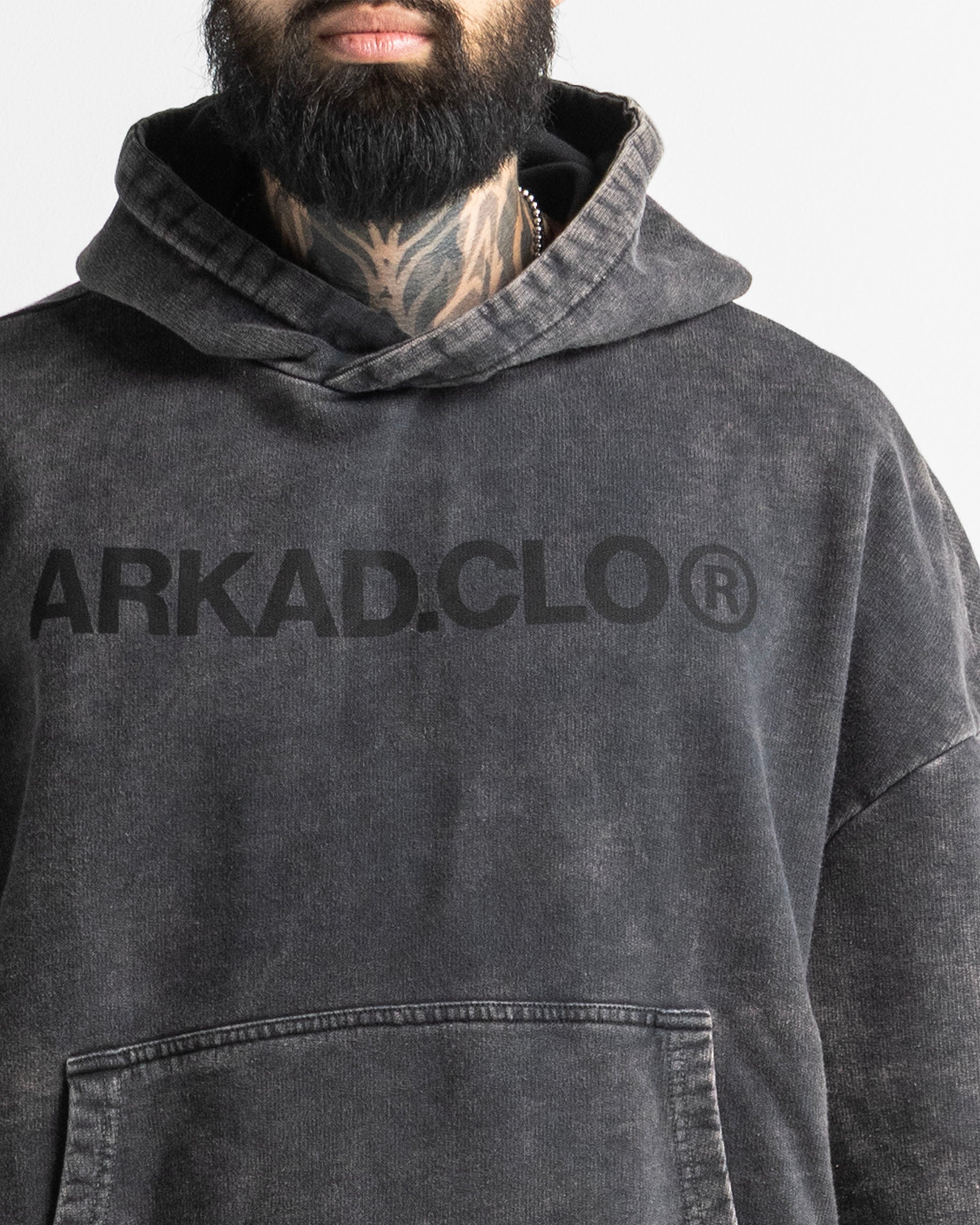 Washed Hoodie Family Negro