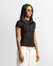 Camisa De Botones En Mesh