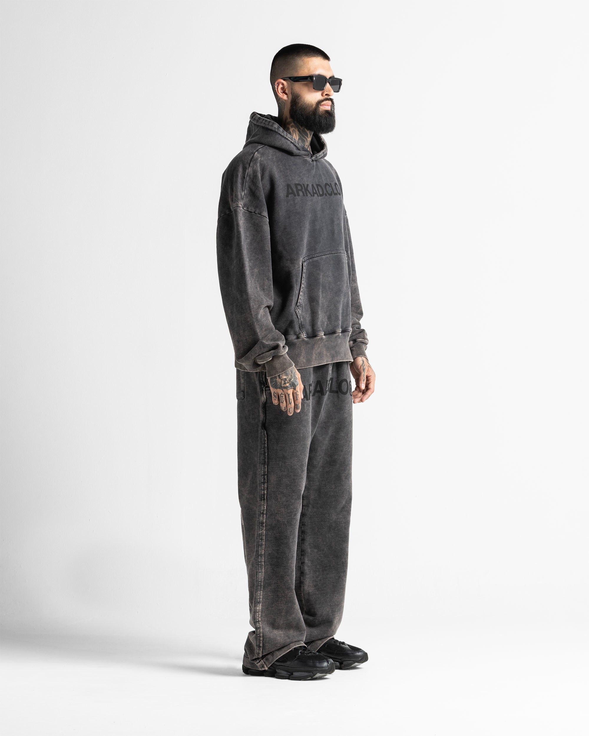 Washed Hoodie Family Negro