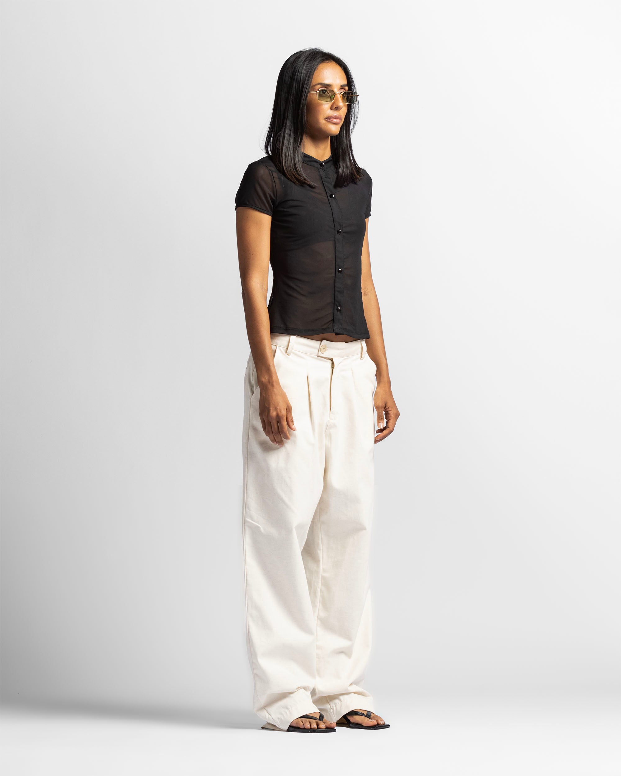 Camisa De Botones En Mesh
