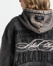 Washed Hoodie Family Negro - Unisex