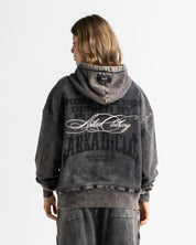 Washed Hoodie Family Negro - Unisex