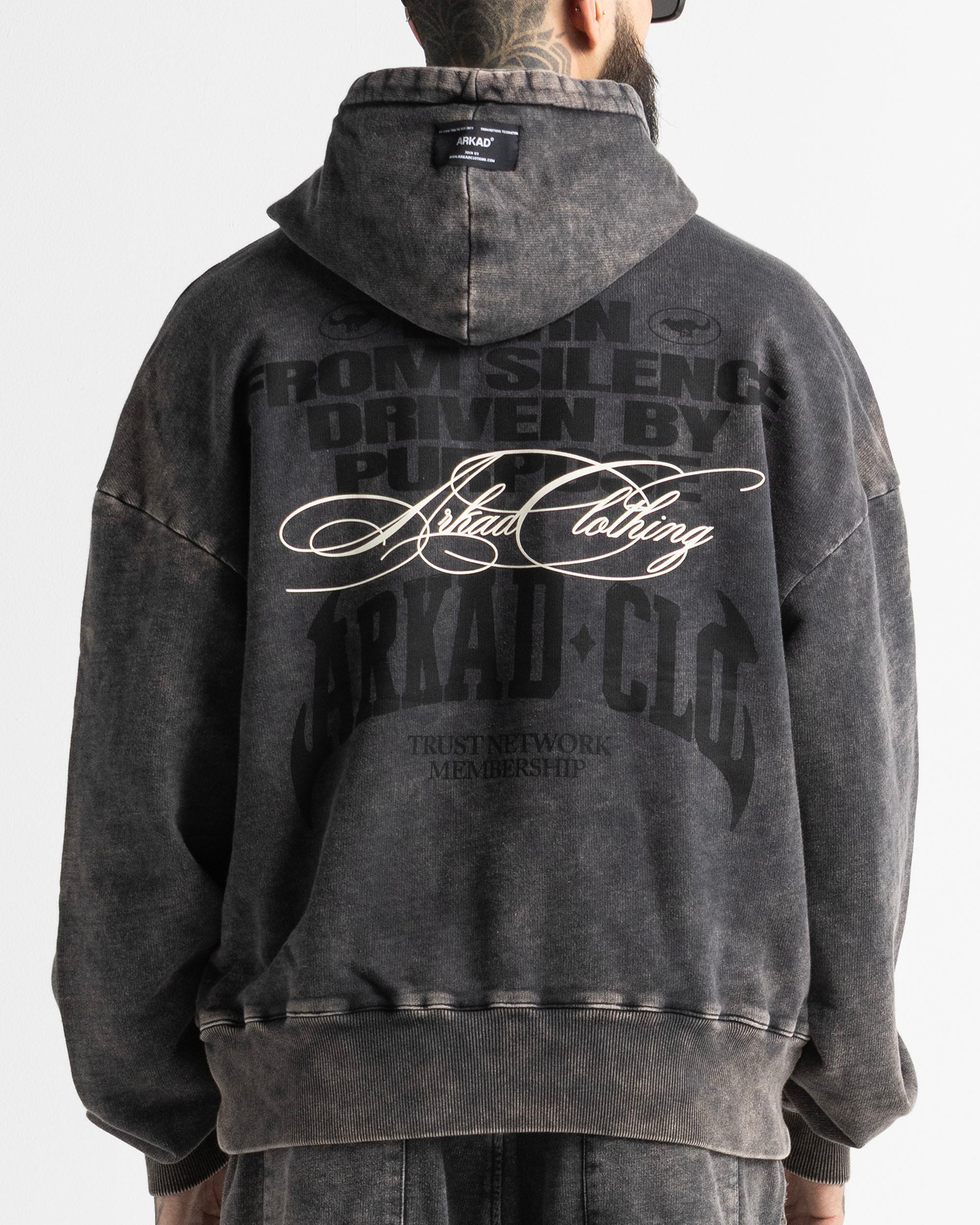 Washed Hoodie Family Negro